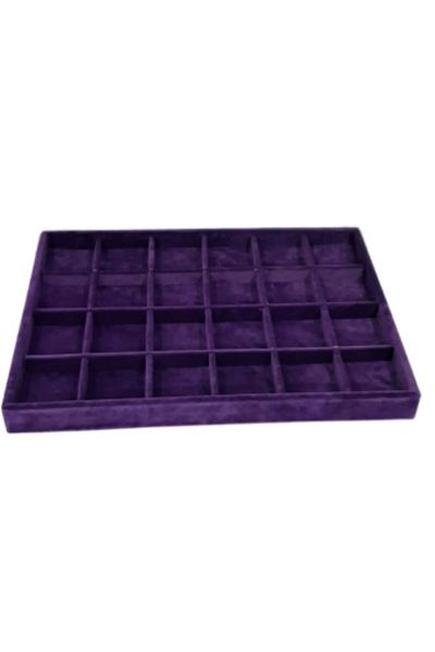 Aydın Decor Domestic Suede Purple 24 Compartment Pendant Service Table (Aydindecor)