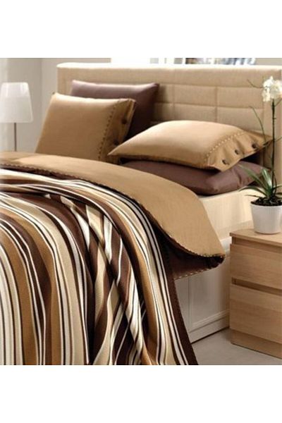 Luoca Patisca Acrylic Knitted Blanket Set Single Brown Ecru