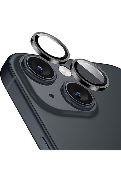 AWH Camera Lens Protector for iPhone 15/15 Plus/14/14 Plus, Scratch-Resistant Armorite (Black)