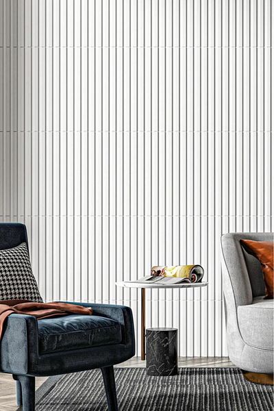 Renkli Duvarlar Panou de perete alb 3D ABS PVC 1m² 4 buc 50cm x 50cm Durabil șters