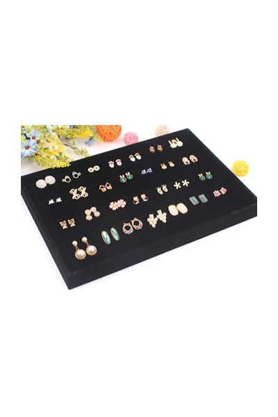 Aydın Decor Local Suede Black Earring Table Stand (aydındecor)