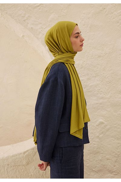 Fresh Oil Green Combed Shawl