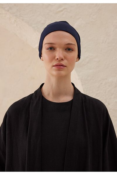 Fresh Navy Blue Slicone, Slide Mesh Bonnet