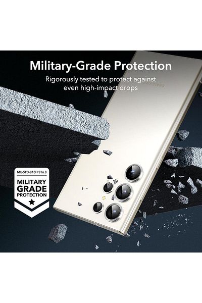 AWH Camera Lens Protector for Samsung Galaxy S24 Ultra, Scratch-Resistant, 1 Set Silver