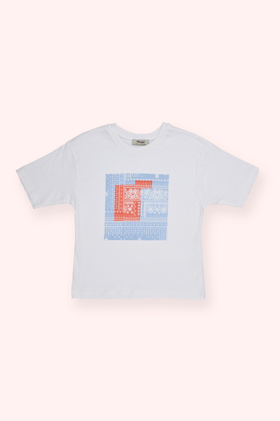 Panço Erkek Çocuk Baskılı Beyaz Tişört