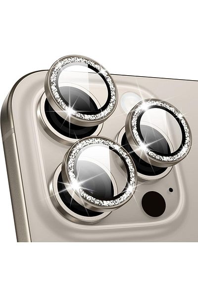 AWH Camera Lens Protector for iPhone 16/15/14 Pro Max/Pro, Scratch-Resistant, Titanium Shimmer