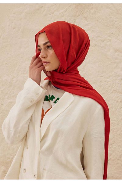 Fresh Red Rami Viscose Shawl