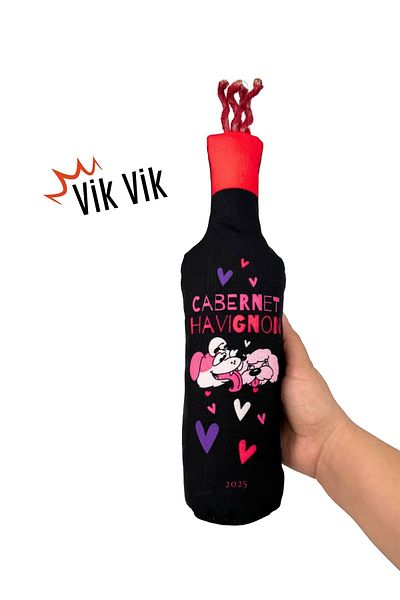 Havhav Vikvik Plush Bottle with Sound - Cabernet Havignon Drink Special Design Dog Activity Toy