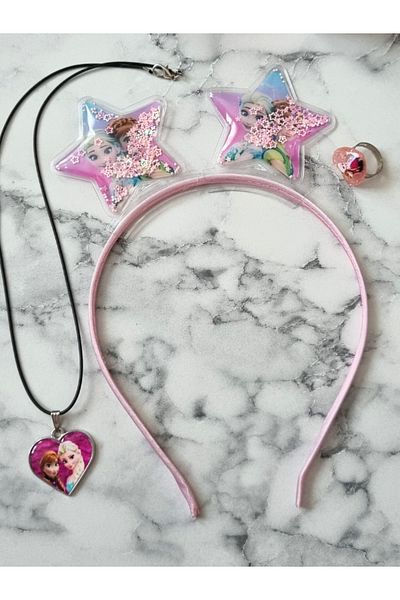 Frozen Can Choose Color Girl Elsa Crown Necklace and Ring Set