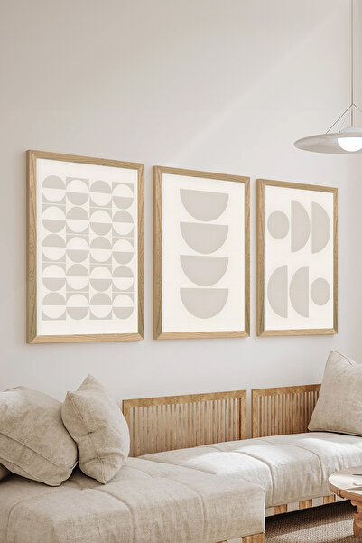 Artavessa طقم طاولة ملصقات MDF مكون من 3 قطع بإطار خشبي - المجموعة 31