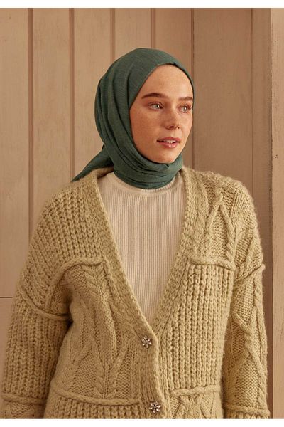Fresh Petrol Color Cozy Cotton Shawl