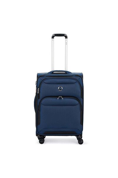 Delsey Sky Max 2.0 70.5cm Softcase Expandable 4 Double Wheel Check-in Lugggae Trolley Blue
