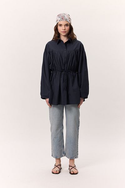 Manuka ŠNĚROVACÍ VÝKRČNÍK DETAILNÍ TUNIKA NAVY BLUE