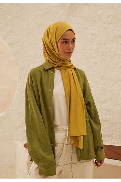 Fresh Yellow Combed Shawl - Sweet Design