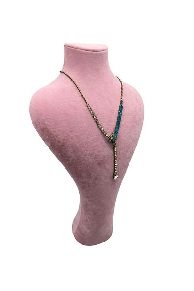 MeGass Dekor Domestic Production Zeus Model Suede Fabric Pink Color 42 / 22 cm Suit Necklace Display Manikin