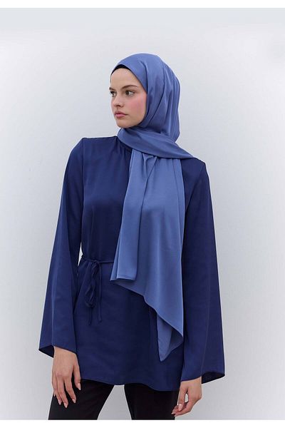 Fresh Silky Elegance Indigo Shawl