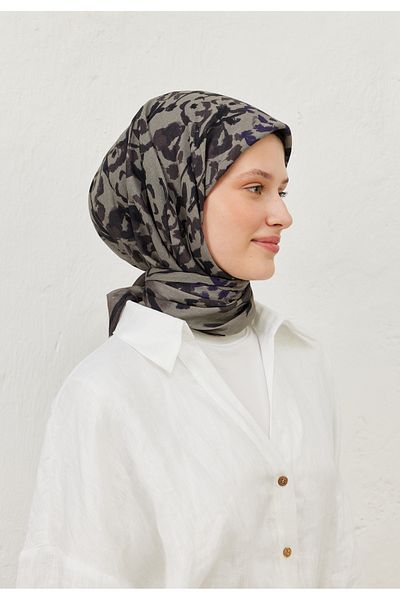 Fresh Elisa Patterned Cotton Vual - Scarf Anthracite