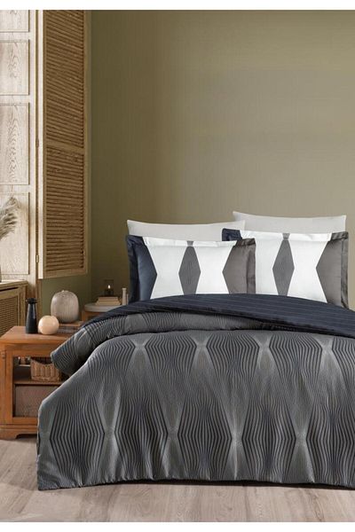 Luoca Patisca PRINTED SATIN DOUBLE PERSONAL Duvet Cover Set BISTRO