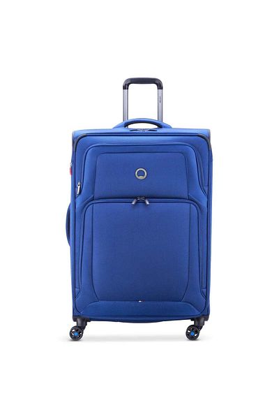 Delsey Optimax Lite 80cm Hardcase Expandable 4 Double Wheel Check-in Luggage Trolley Blue
