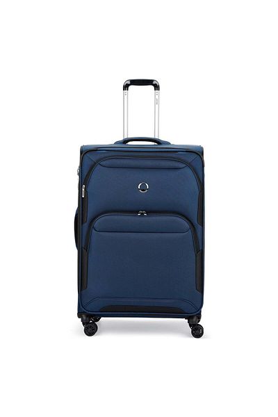 Delsey Sky Max 2.0 79cm Softcase Expandable 4 Double Wheel Check-in Lugggae Trolley Blue