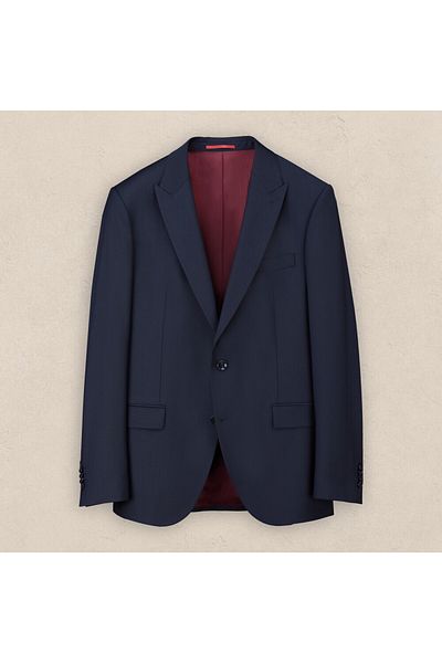 Sarar Interview Woven Fabric Slim Fit Dark Navy Blue Suit