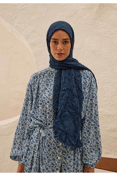 Fresh Voile Crash Shawl Sapphire - Relaxed Fit