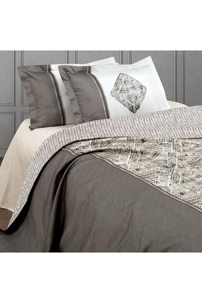 Luoca Patisca PRINTED SATIN DOUBLE PERSONAL Duvet Cover Set LORD BEIGE
