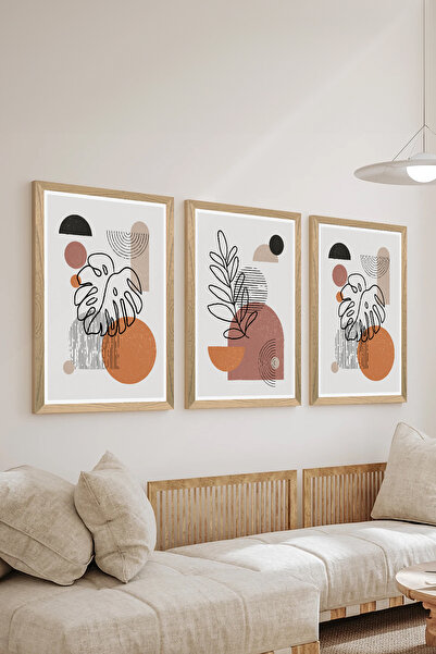 Artavessa 3 Piece Wood Frame Look MDF Poster Painting Set - Set 110