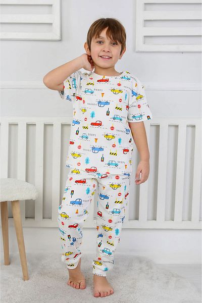 Beniizle Set de pijamale de vară pentru băieți cu imprimeu