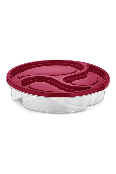 Elegant Plastik Three Compartment Large Storage Container