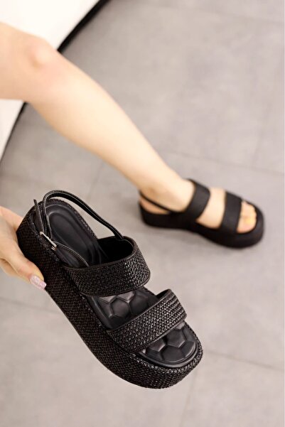 Mamito Ayakkabı Bln 385 Straw Sole Double Strap Sandals