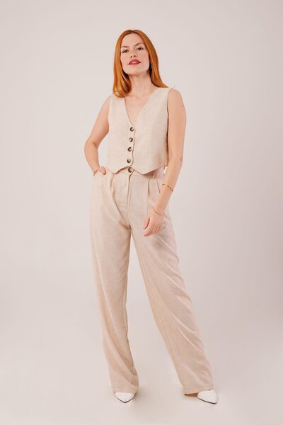 Selma Butik Melted Pattern Beige Set