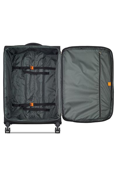 Delsey Vanguard 82cm Softcase Expandable 4 Double Wheel Check-in Lugggae Trolley Black