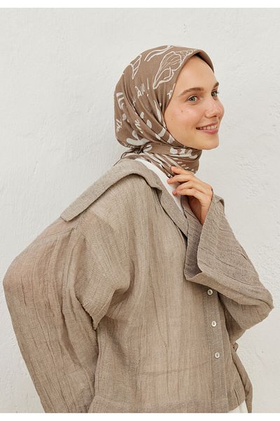 Fresh Scarf Mink - Cotton Voile, Summer Vibes Pattern