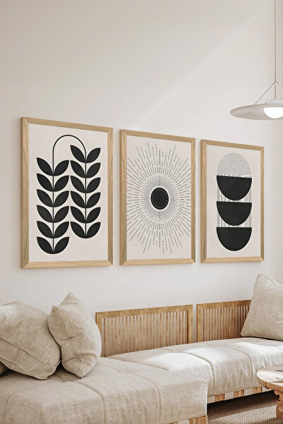 Artavessa 3 Piece Wood Frame Look MDF Poster Painting Set - Set 63