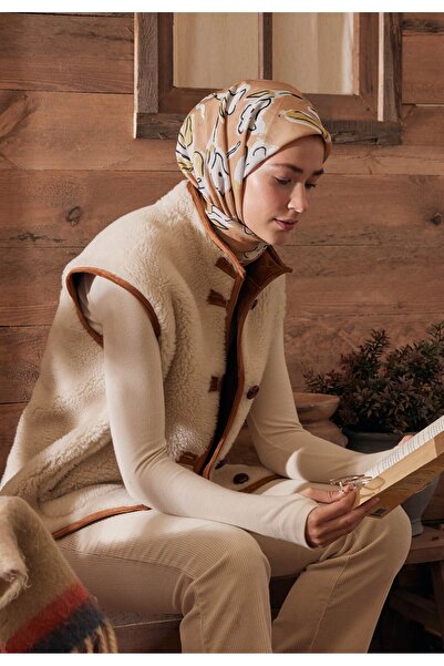 Fresh Шарф з бавовняної пряжі з візерунком ASPEN пастельно-помаранчевого кольору