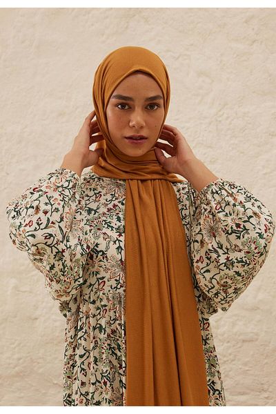 Fresh Cinnamon Colored Combed Shawl