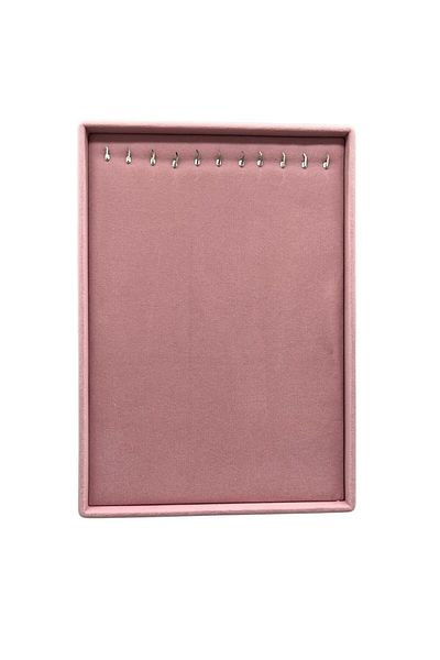 MeGass Dekor Domestic Production Suede Fabric Pink Color 34/24 cm Standing Necklace Display Stand