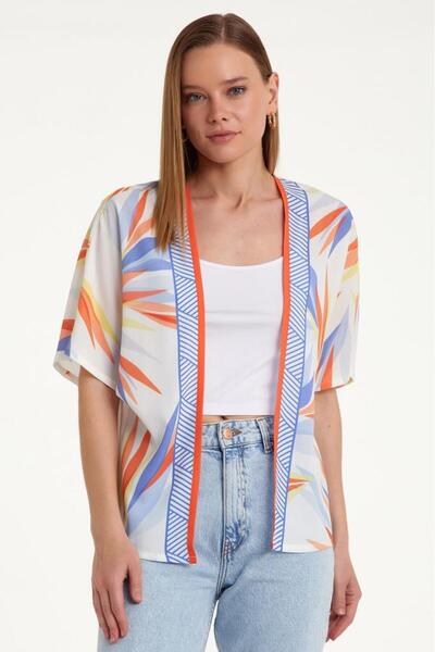 İKİLER Yarasa Kol Kimono Model Ceket 023-4415