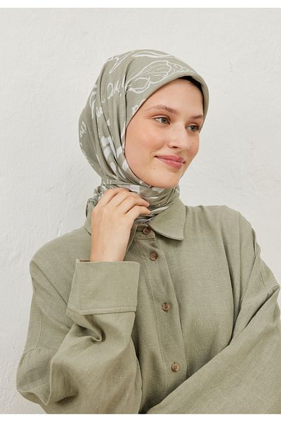 Fresh Summer Vibes Pattern Cotton Vual Scarf Natural Beige