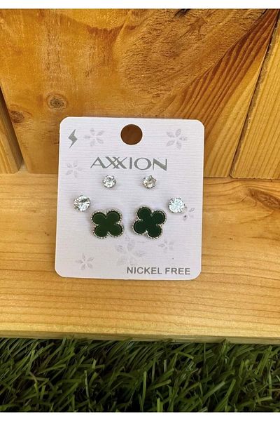 AXXION Clover Jewelled Earring Set