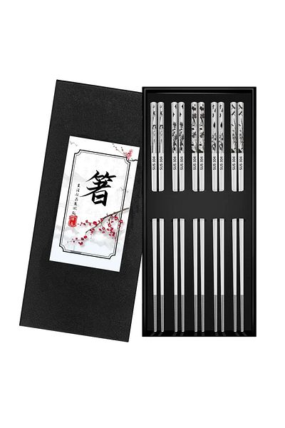 Choice 1 5 Pairs 304 Stainless Steel Chopsticks Reusable Non Slip Chopsticks Dishwasher For Food Sushi Sti.