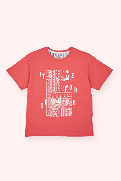 Panço Erkek Bebek Baskılı Nar Tişört