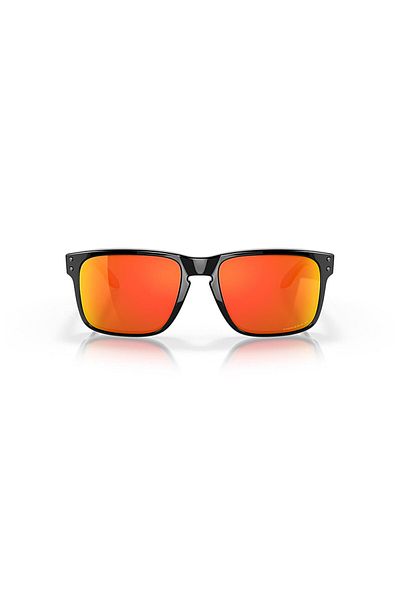 Oakley نظارات شمسية Oak 9102 9102f1 55 Holbrook للرجال مرآة مستقطبة مربعة لامعة باللون الأسود