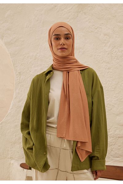Fresh Salmon Colored Combed Shawl