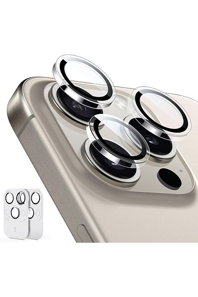 AWH 2 Pack Camera Lens Protector for iPhone 15/14 Pro Max/Pro, Scratch-Resistant,Armorite Clear