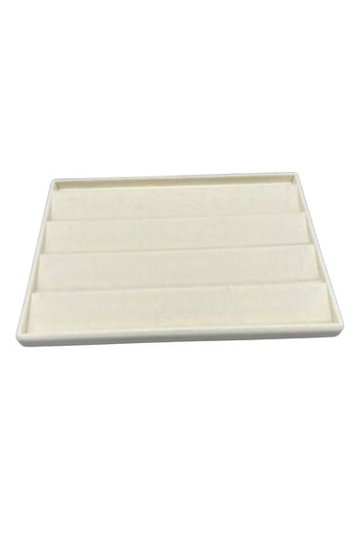 MeGass Dekor Αλγερινό μοντέλο Suede Fabric Cream Χρώμα 34/24 cm Βάση σκουλαρίκι συρταριού