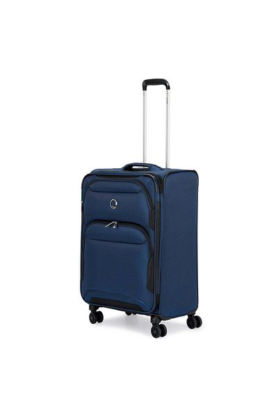 Delsey Sky Max 2.0 70.5cm Softcase Expandable 4 Double Wheel Check-in Lugggae Trolley Blue