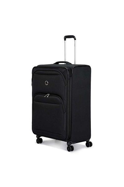 Delsey Sky Max 2.0 79cm Softcase Expandable 4 Double Wheel Check-in Lugggae Trolley Black