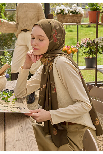 Fresh شال كاكي عسكري - نمط عسلي